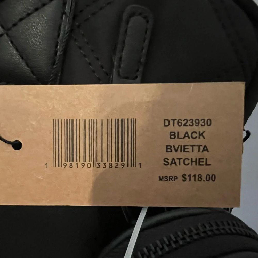 Steve Madden Black Quilted Laptop Tote with Removable Pouch